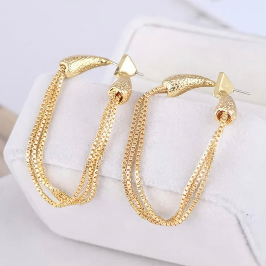 Goddess The Triple Chain Earrings